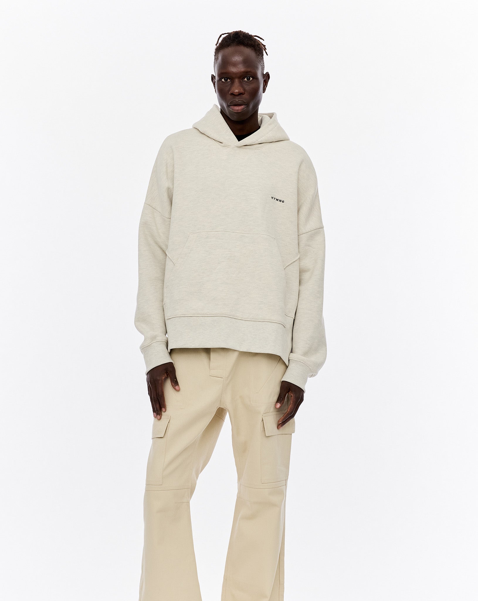 Heavyweight Paneled Sweatshirt, Light Heather Grey