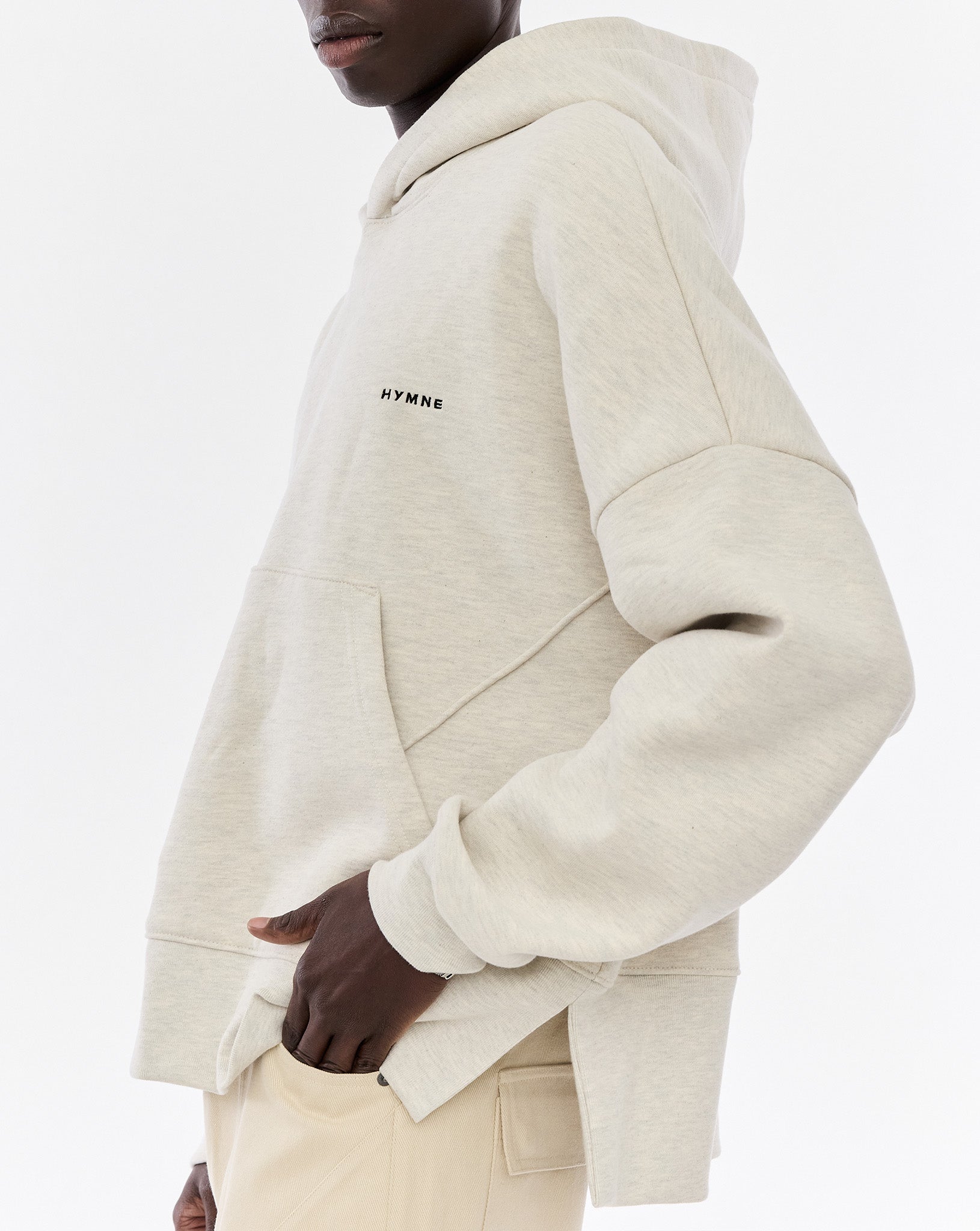 Heavyweight Paneled Sweatshirt, Light Heather Grey