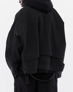 Oversized Short Coat, Black