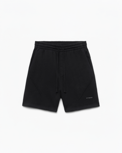 Heavyweight Paneled Sweatshort, Black
